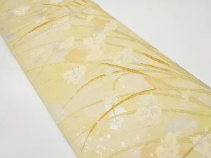 アンティーク　カトレアに草葉模様織り出し袋帯（材料）